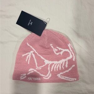 Arc'teryx Pink bird head toque beanie